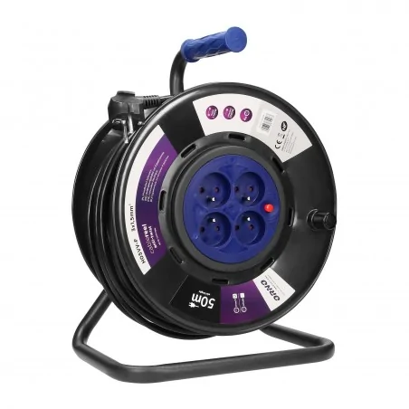 Przedluzacze-bebnowe - 50-metrowy przedłużacz bębnowy z 4 gniazdami z termikiem or-ae-13155/50m orno 