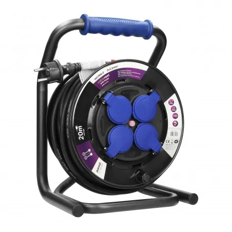 Przedluzacze-bebnowe - profesjonalny przedłużacz na bębnie 20m z czterema gniazdami z klapką or-ae-13156/20m orno 