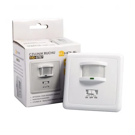 Czujniki-ruchu - czujnik ruchu pir  ścienny z wyłącznikiem 9m 160st eura md-07b7 el-home 