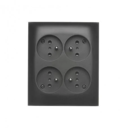 Gniazda-natynkowe - gniazdo poczwórne natynkowe czarny mat acgzn4z/49 simon aquaclick kontakt-simon 