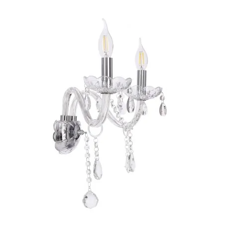 Kinkiety - srebrny kinkiet podwójny z kryształkami 2xe14 40w cristallo 22-30276 candellux 