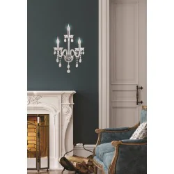 Kinkiety - lampa ścienna potrójna z dekoracyjnymi  kryształkami 3xe14 cristallo 23-30290 candellux 