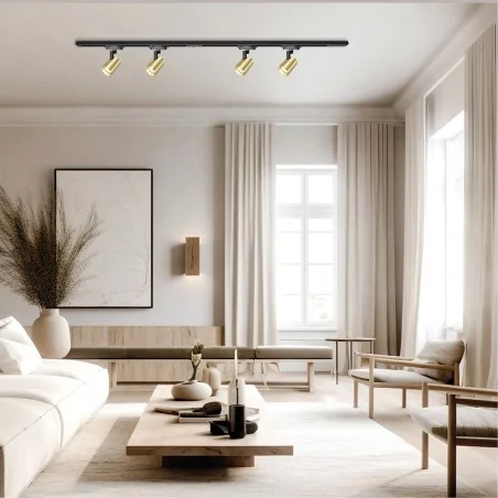 Oswietlenie-szynowe - ml0686 zestaw szynoprzewodowy 4 lampy + szyna 1,5m 4xgu10 volf eko-light 