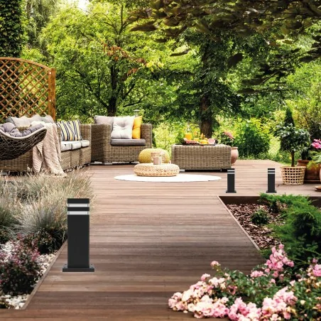 Slupki-ogrodowe - eko0735 lampa ogrodowa stojąca 40cm 1xe27 ip54 czarne vini eko-light 