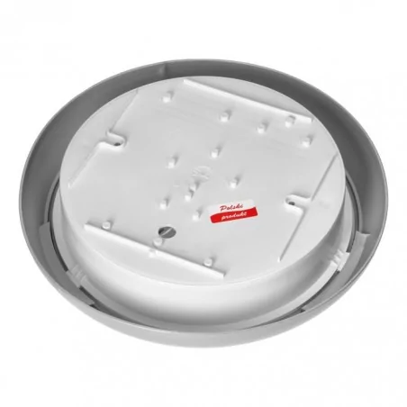 Plafony - ad-pl-6256ge27pmm hermetyczny plafon w srebrnej obudowie na dwie żarówki e27 z mikrofalowym czujnikiem ruchu ip44 ik10 koko orno 