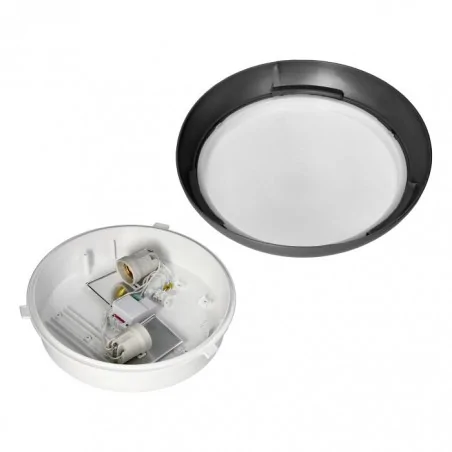 Plafony - ad-pl-6256be27pmm plafon ip44 w czarnej obudowie z czujnikiem ruchu na dwie żarówki e27 ik10 koko orno 