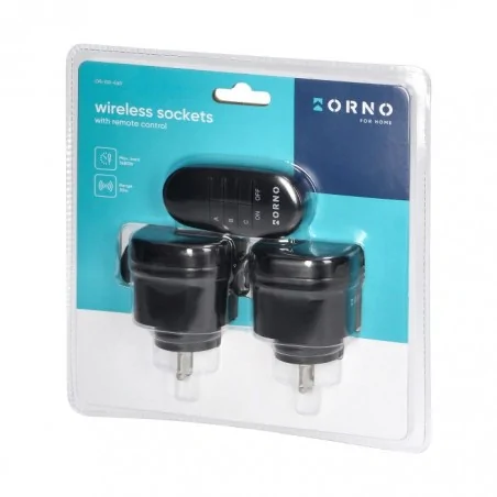 Urzadzenia-zdalnie-sterowane - zestaw bezprzewodowych hermetycznych czarnych gniazd sterowanych pilotem 2+1 or-gb-460 ip44 orno 