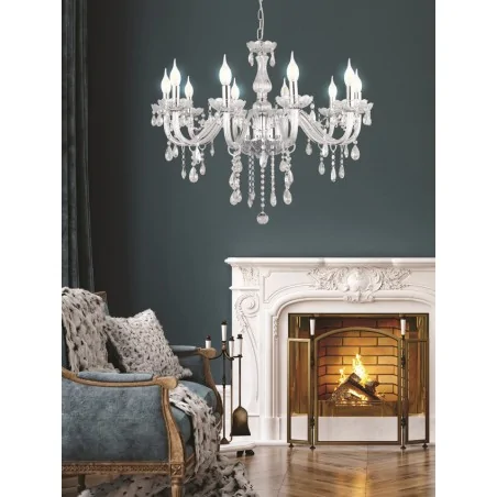 Lampy-sufitowe - elegancki żyrandol z dekoracyjnymi kryształkami 10xe14 cristallo 30-30351 candellux 