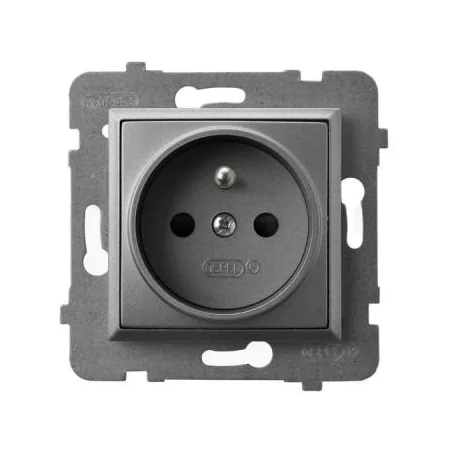 Gniazda-pojedyncze-podtynkowe - gniazdo pojedyncze podtynkowe z uziemieniem szary mat gp-1uz/m/70 aria ospel 