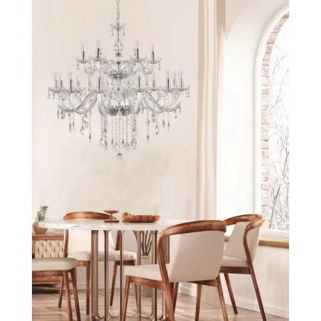 Lampy-sufitowe - lampa sufitowa żyrandol z kryształkami na 18 żarówek e14 cristallo 30-30412 candellux 