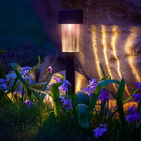 Lampy-solarne - eko0593 lampa solarna czarna wbijana 4,5x4,5x29,5 patyk eko-light 