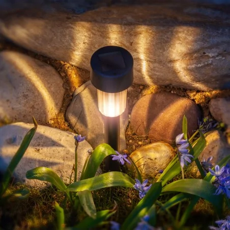 Lampy-solarne - eko0593 lampa solarna czarna wbijana 4,5x4,5x29,5 patyk eko-light 