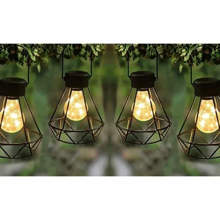 Lampy-solarne - lampa solarna wisząca z ażurowym kloszem w kształcie diamentu 3662 lvt 