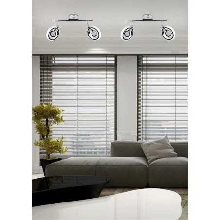 Lampy-sufitowe - chromowa lampa sufitowa led listwa 4cm 2x6w 3000k celt 92-62017 candellux 