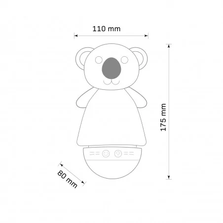 Oswietlenie-do-pokoju-dzieciecego - dziecięca lampka nocna miś koala kołysanka rgb na baterie 326782 polux-goldlux 