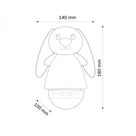 Oswietlenie-do-pokoju-dzieciecego - lampka nocna dla dziecka różowy królik rgb z pozytywką na baterie 326768 polux-goldlux 