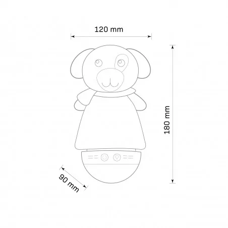 Oswietlenie-do-pokoju-dzieciecego - dziecięca lampka nocna w postaci pluszowego pieska światło rgb 326775 polux-goldlux 