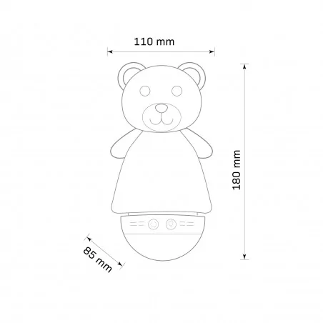 Oswietlenie-do-pokoju-dzieciecego - urocza lampka nocna dziecięca brązowy miś rgb 326751 polux-goldlux 