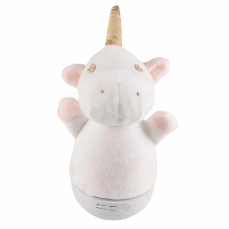 Oswietlenie-do-pokoju-dzieciecego - biała lampka nocna dziecięca w postaci jednorożca ze światłem rgb 326737 polux-goldlux 