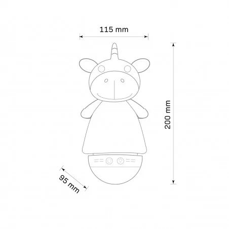 Oswietlenie-do-pokoju-dzieciecego - biała lampka nocna dziecięca w postaci jednorożca ze światłem rgb 326737 polux-goldlux 