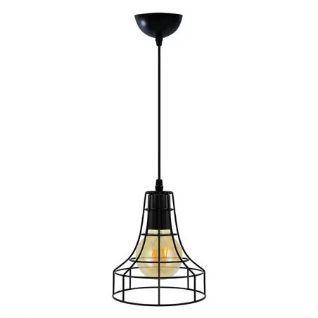 Oswietlenie-sufitowe - lampa druciana wisząca loftowa czarna industrial arhus il mio 308658 polux 