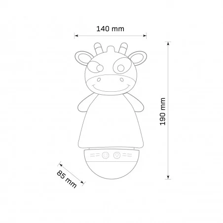 Oswietlenie-do-pokoju-dzieciecego - lampka nocna dla dzieci w kształcie żyrafy światło rgb 326744 polux-goldlux 