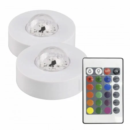 Oprawy-meblowe-podszafkowe - lampki led dekoracyjne okrągłe pod szafkę sterowane pilotem 325501 polux-goldlux 