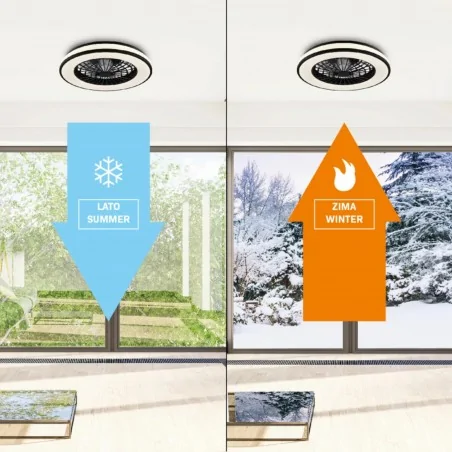 Plafony - okrągły plafon led z wentylatorem sterowany pilotem max.48w 325808 polux-goldlux 