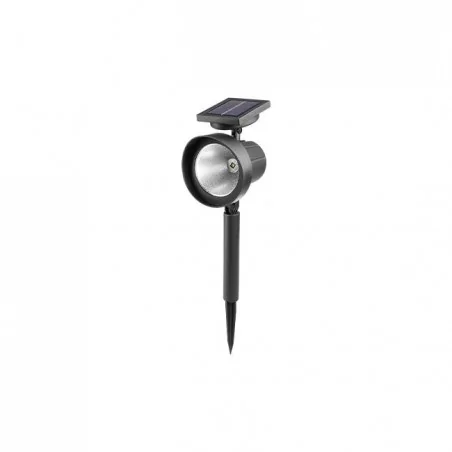 Lampy-solarne - reflektor ogrodowy solarny led czarny 11cm 6500k 3652 lvt 