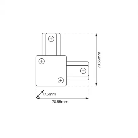 Oswietlenie-szynowe - łącznik l czarny 1-obwodowy ml0710 track eko-light 