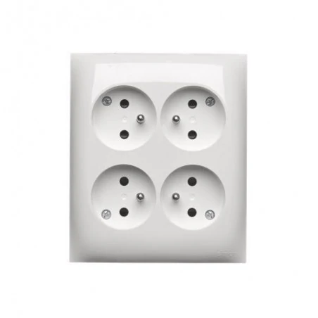 Gniazda-natynkowe - acgzn4/11 gniazdo poczwórne natynkowe w wersji ip20 simon aquaclick kontakt-simon 