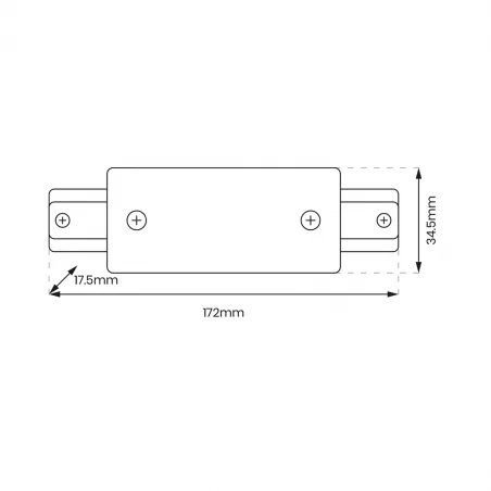 Oswietlenie-szynowe - prosty łącznik do szynoprzewodu 1-osobowy + zasilanie centralne ml0715 track eko-light 