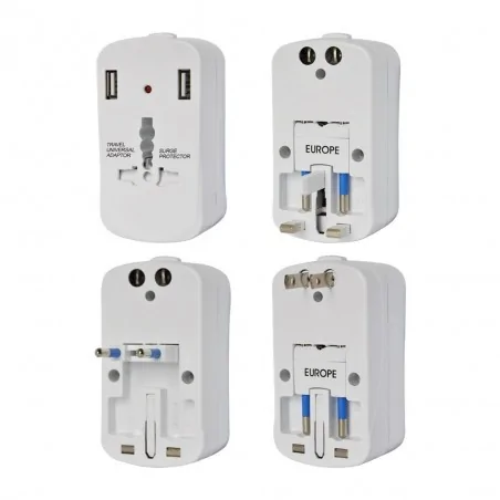 Listwy-zasilajace - sku-8704 uniwersalny adapter podróżny z zabezpieczeniem  europa ameryka anglia 2xusb 2a v-tac 