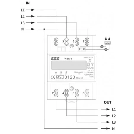 Liczniki-trojfazowe - wze-3 3f trójfazowy licznik zużycia energii lcd 80a f&f 