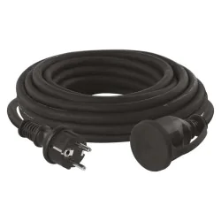 Przedluzacze-elektryczne - przedłużacz ogrodowy 1 gniazdo przekrój 3x2,5mm2 10m czarny guma-neopren p01710r emos