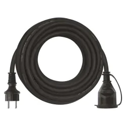Przedluzacze-elektryczne - przedłużacz ogrodowy 1 gniazdo przekrój 3x2,5mm2 10m czarny guma-neopren p01710r emos 