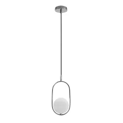 Lampy-sufitowe - lampa sufitowa wisząca chromowana z mleczną kulą cordel 31-32065 candellux 