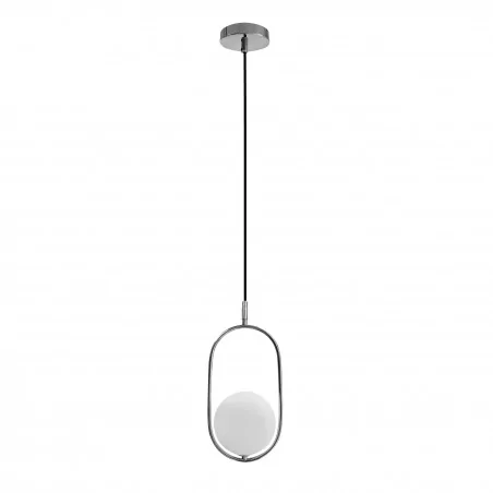 Lampy-sufitowe - lampa sufitowa wisząca chromowana z mleczną kulą cordel 31-32065 candellux 