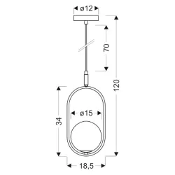 Lampy-sufitowe - lampa sufitowa wisząca chromowana z mleczną kulą cordel 31-32065 candellux 