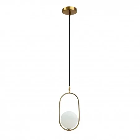 Lampy-sufitowe - lampa sufitowa wisząca żyrandol biała kula złoto szczotkowane cordel 31-26255 candellux 