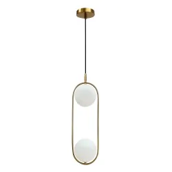 Lampy-sufitowe - lampa wisząca sufitowa zwis dwie kule złoty szczotkowany cordel 32-26279 candellux 