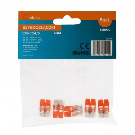 Szybkozlaczki - szybkozłączka komplet 5 sztuk cn-c24 slim 2x 0,5-4mm drut/linka elektro 
