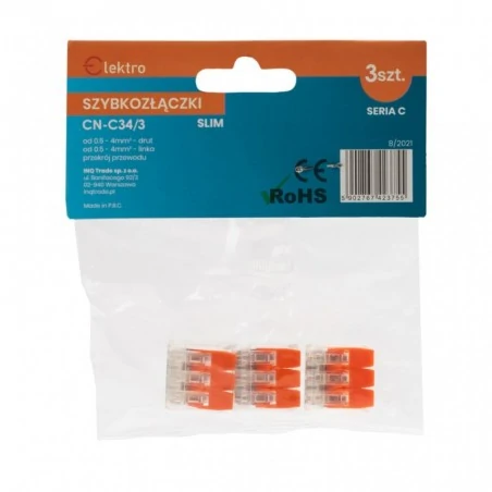 Szybkozlaczki - komplet 3 szybkozłączek linka drut cn-c34 slim 3x 0,5-4mm drut/linka ) 