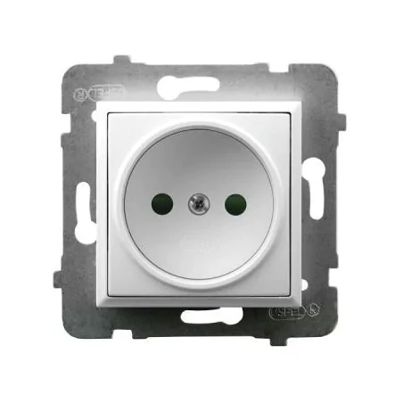 Gniazda-pojedyncze-podtynkowe - gniazdo elektryczne pojedyncze z przesłonami torów prądowych białe gp-1up/m/00 aria ospel 