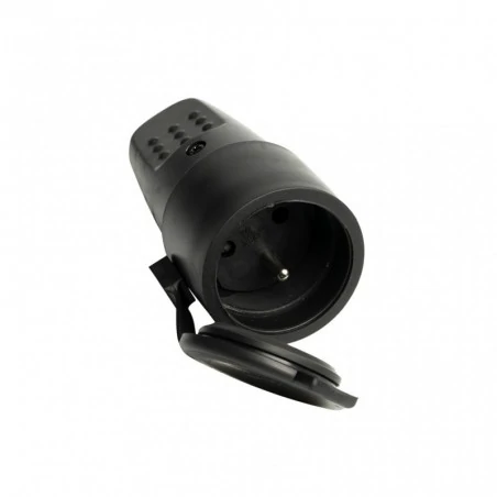 Rozgalezniki - czarne gniazdo gumowe z zatyczką 16a ip44 elektro 