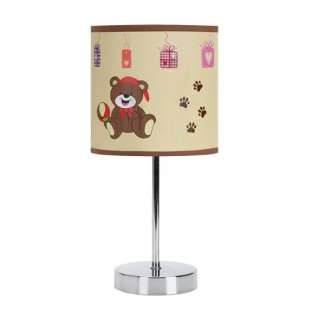 Oswietlenie-do-pokoju-dzieciecego - brązowa lampka w misie nuka e14 brown 03650 ideus 
