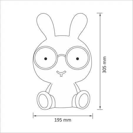 Oswietlenie-do-pokoju-dzieciecego - lampka nocna królik led 2,5w różowa 327178 polux 