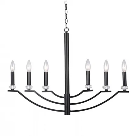 Lampy-sufitowe - lampa wisząca w kolorze czarnym 6x12w led e14 il mio hims 310514 polux 