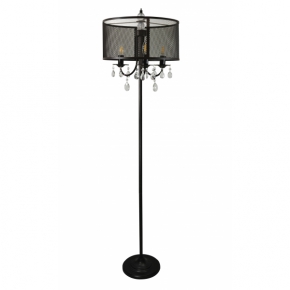 Lampy-stojace - lampa stojąca podłogowa czarna e14 3x12w led il mio bresso polux
