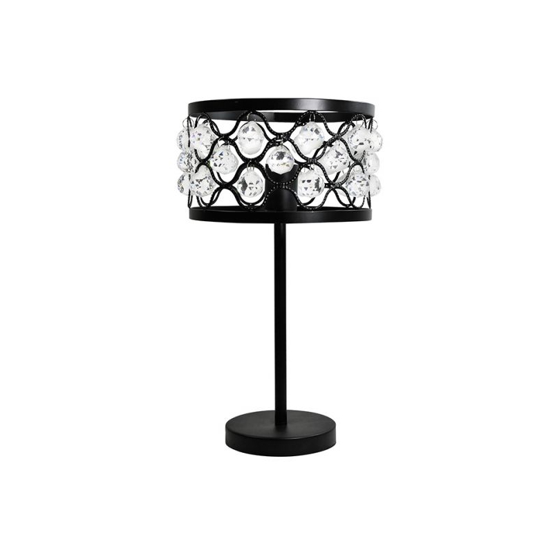 Lampki-nocne - lampa na stolik nocny z kryształkami czarna 20w e27 il mio vejle polux firmy POLUX 